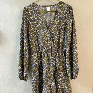 Abound Blue-Gray Floral Patterned Dress